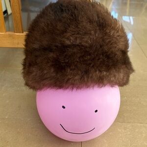 Brown Genuine Lamb Fur Bucket Hat.